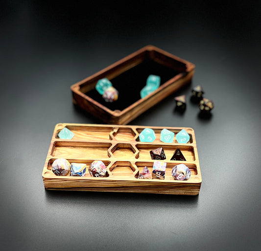Triple Set Dice Vault and Tray- Customizable Wood Selection